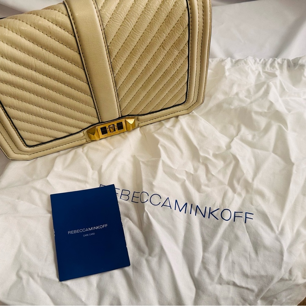 Rebecca Minkoff Cream Chevron Shoulder Bag